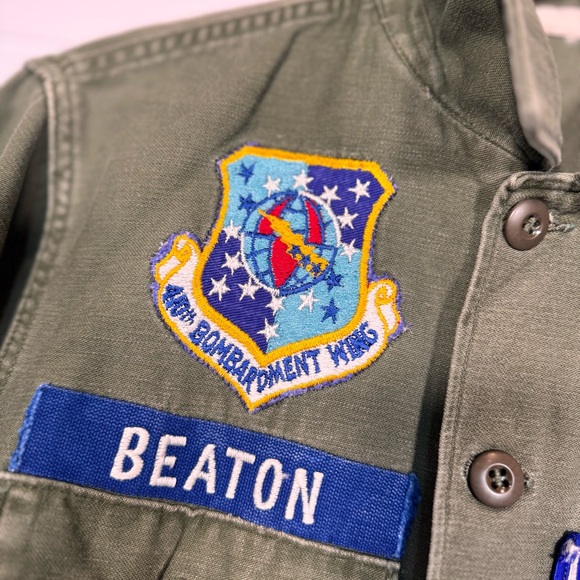 VTG U.S. Air Force Military Utility Shirt Size 15 1/2 X 35 410th Bomb Wing Patch - Picture 6 of 13